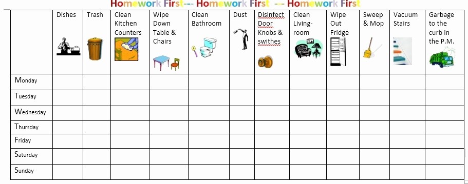 Chore Chart Template Google Docs Awesome 13 Free Sample Daily Chore List Templates Printable Samples