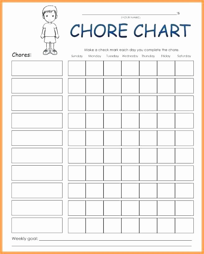 Chore Chart Template Google Docs Inspirational Chore Chart Template Excel Children Daily Family List