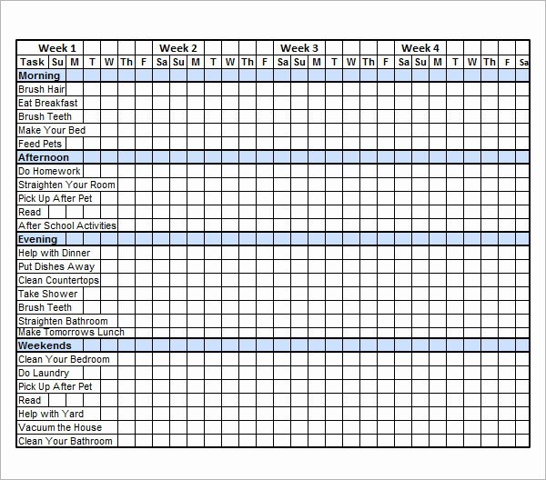 Chore List Template for Adults Awesome Chore Chat Template 14 Download Free Documents In Word Pdf