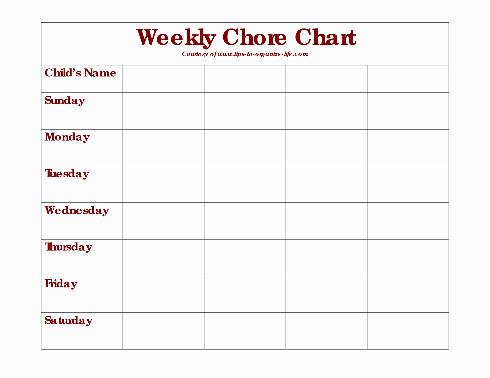 Chore List Template for Adults Beautiful 10 Best Of Printable Daily Chore Schedule