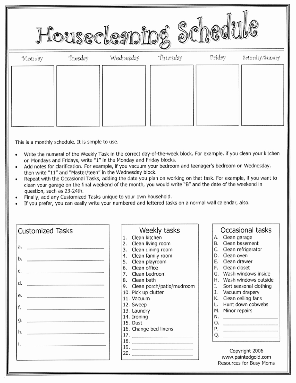 Chore List Template for Adults Elegant 6 Best Of Household Chore Chart for Adults
