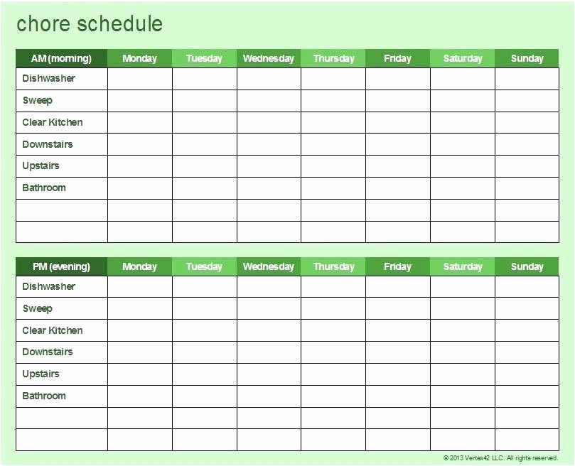 Chore List Template for Adults Fresh 12 13 Chore Chart Template for Adults