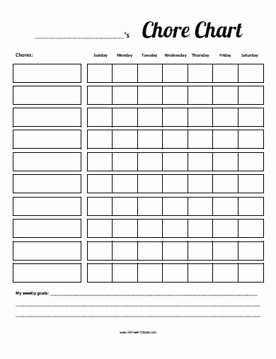 Chore List Template for Adults Fresh 7 Best Of Free Printable Menu Charts Printable