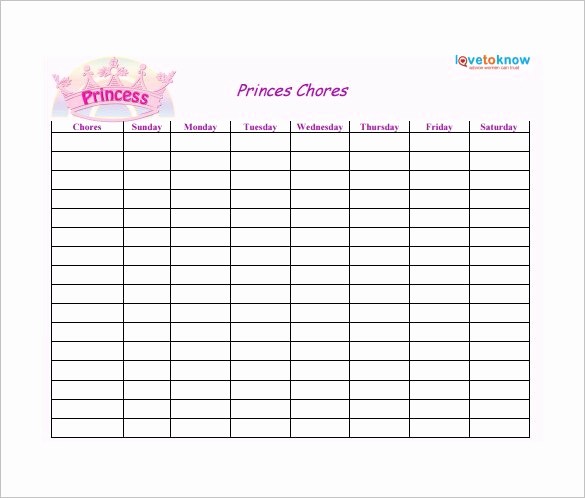 Chore List Template for Adults Luxury 30 Weekly Chore Chart Templates Doc Excel