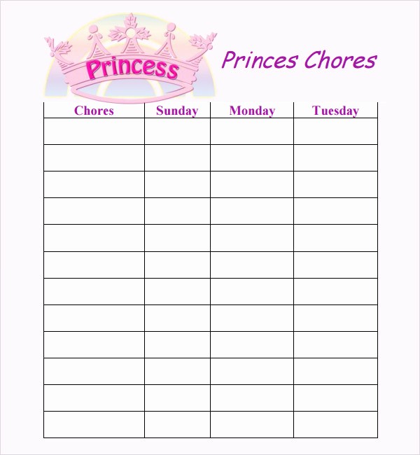 Chore List Template for Adults New 8 Chore List Templates