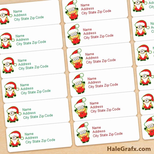 Christmas Address Label Template Free Lovely Free Printable Christmas Minions Address Labels