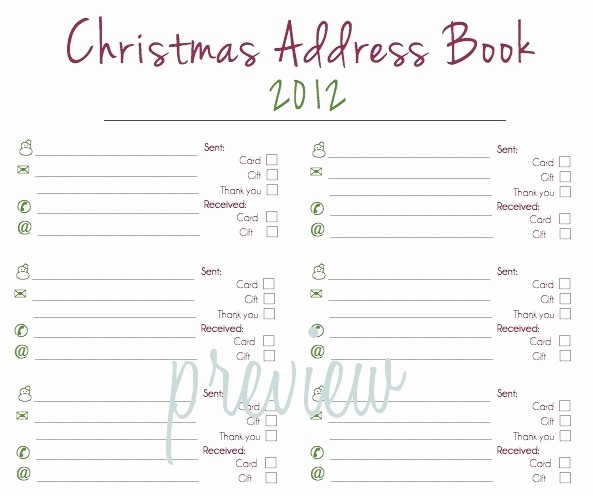 Christmas Card List Address Book Elegant Christmas Card Address Book