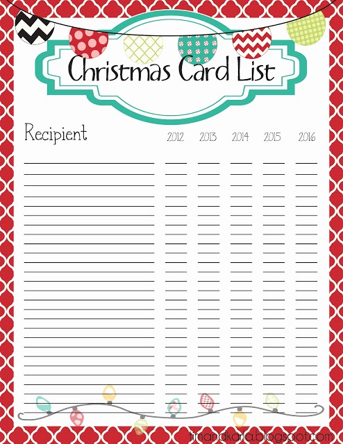 Christmas Card List Address Book Inspirational the Fast Lane ♥ Freebie Christmas Card List Printable