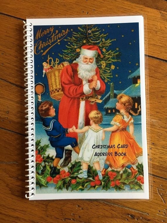 Christmas Card List Address Book Lovely Christmas Card Address Book Personalized Gift Santa with