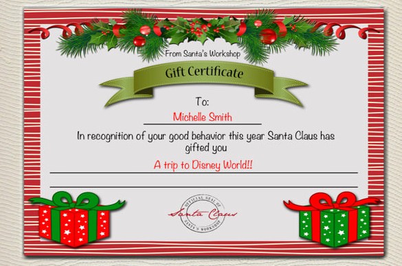 Christmas Certificates Templates for Word Best Of 20 Christmas Gift Certificate Templates Word Pdf Psd