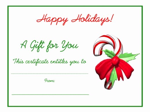 Christmas Certificates Templates for Word Luxury Free Holiday Gift Certificates Templates to Print