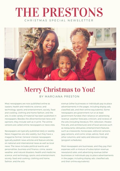 Christmas Family Newsletter Templates Free Best Of Customize 719 Newsletter Templates Online Page 4 Canva