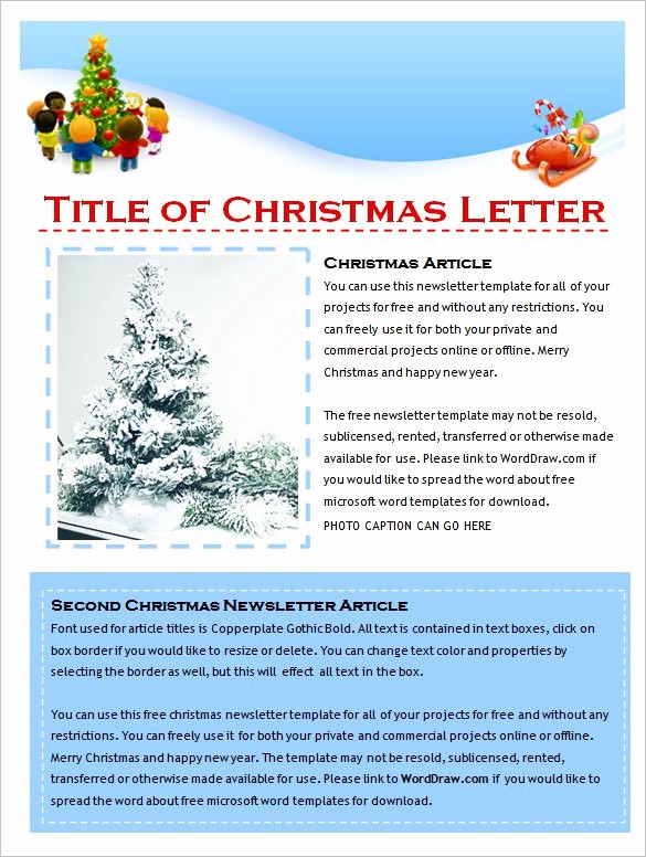 Christmas Family Newsletter Templates Free New 27 Microsoft Newsletter Templates Doc Pdf Psd Ai
