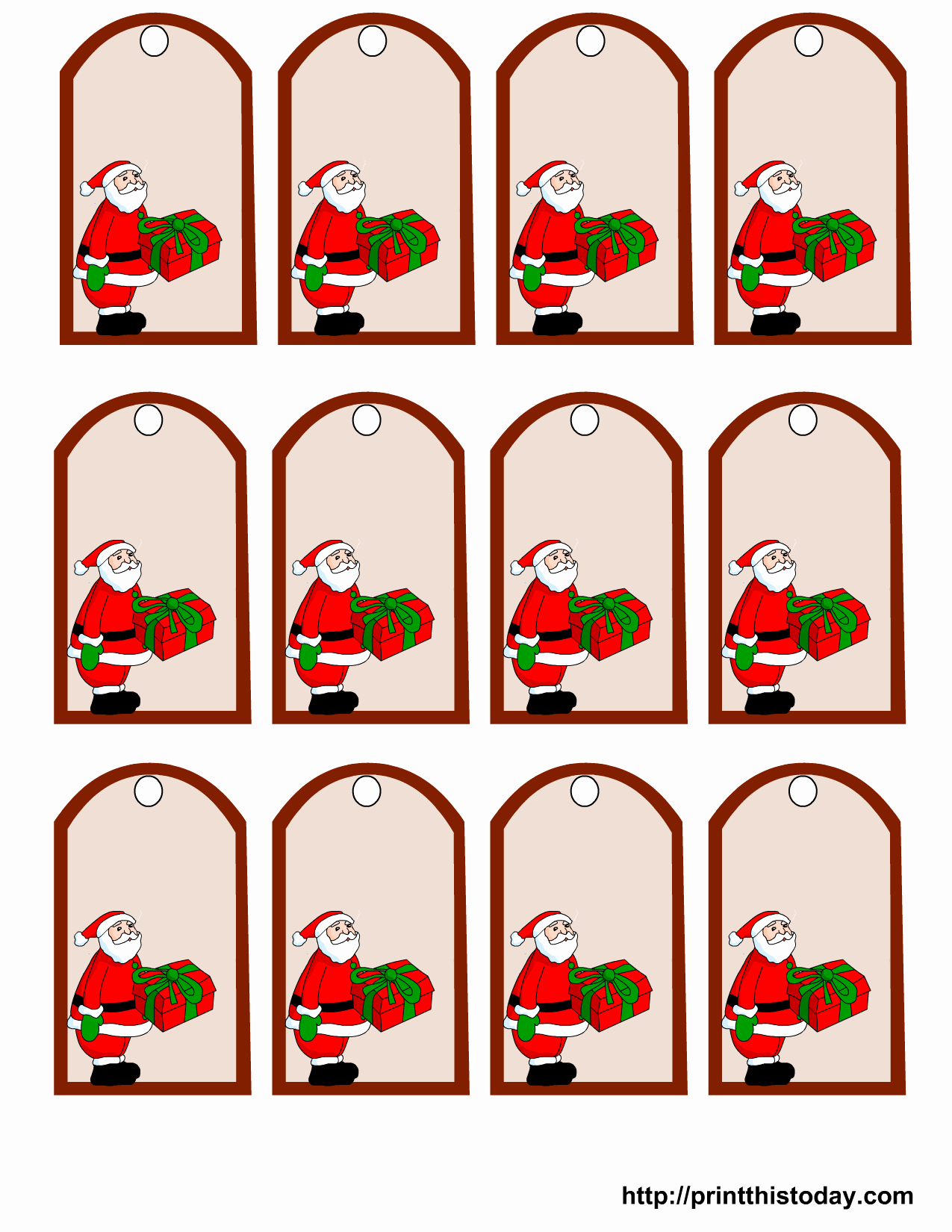 Christmas Gift Tags Template Free Awesome Printable Santa Claus Christmas Gift Tags