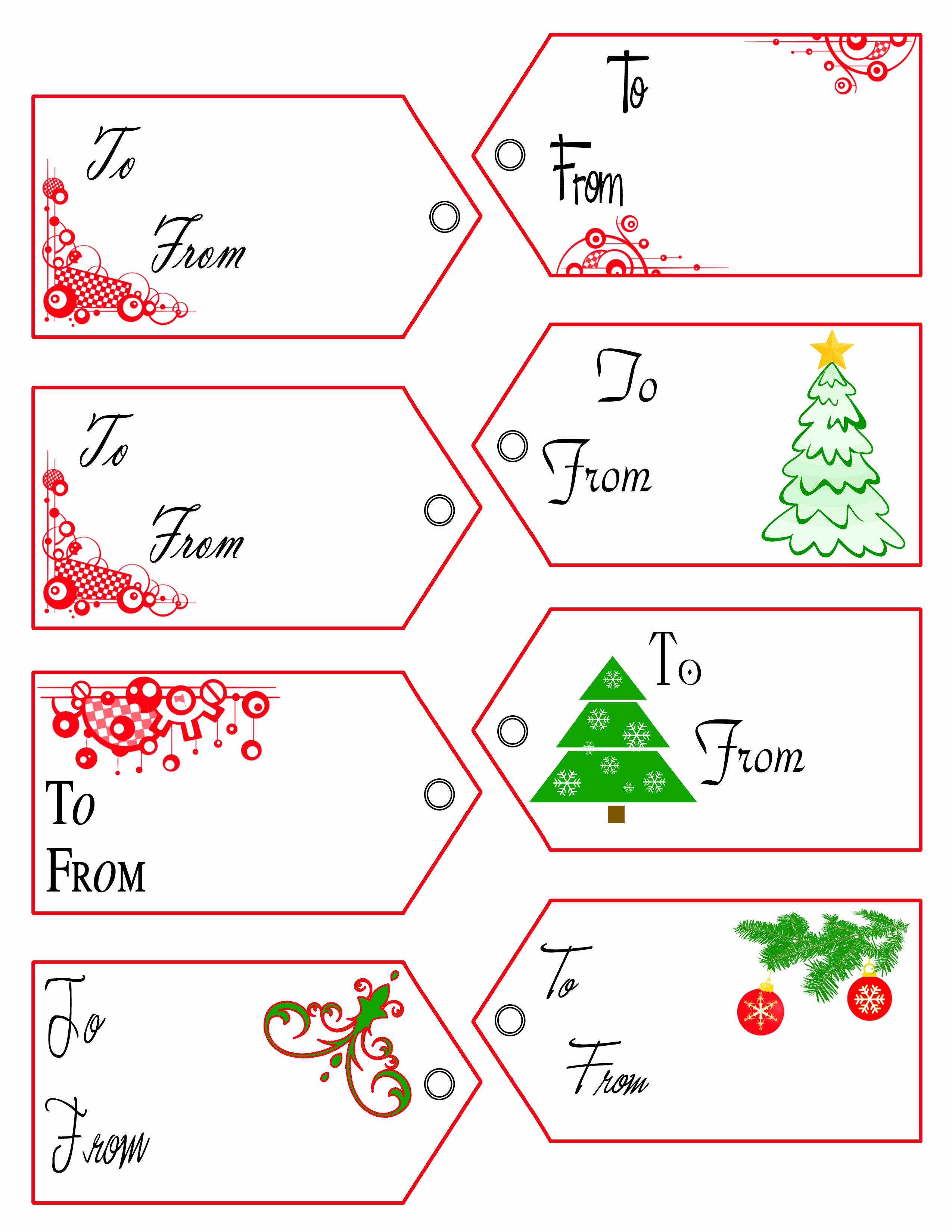 Christmas Gift Tags Template Free Beautiful Printable Christmas Gift Tags – Happy Holidays