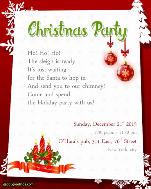 Christmas Party Invitations Free Template Best Of Christmas Party Invitation Wording 365greetings