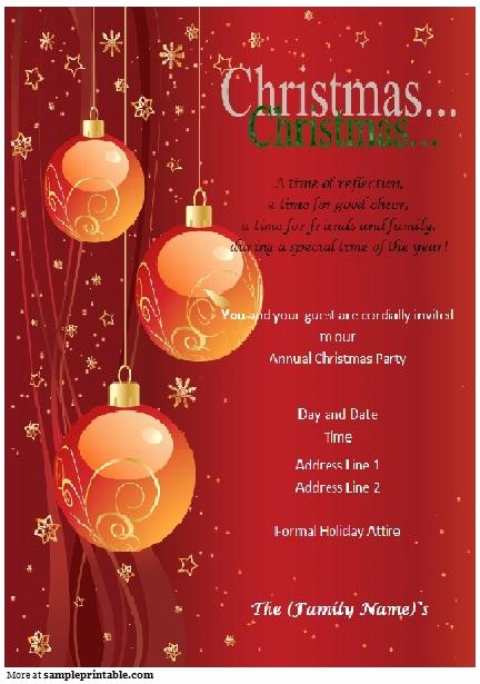 Christmas Party Invitations Free Template Luxury Free Christmas Invitation Templates Word Invitation Template