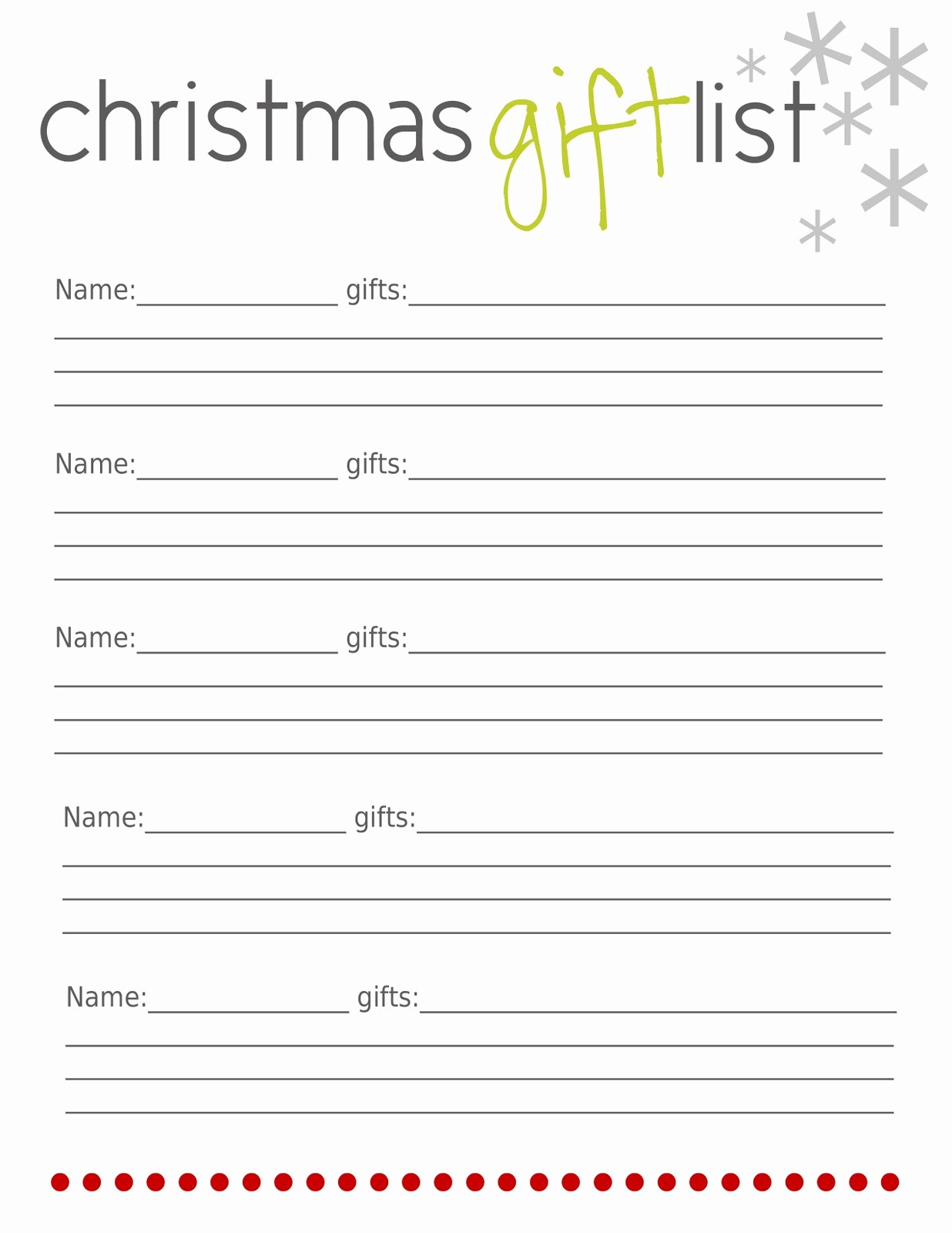 Christmas Shopping List Template Printable Awesome Christmas List Template