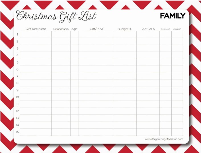 Christmas Shopping List Template Printable Awesome Make A T List Day 4 Of 31 Days to Take the Stress Out