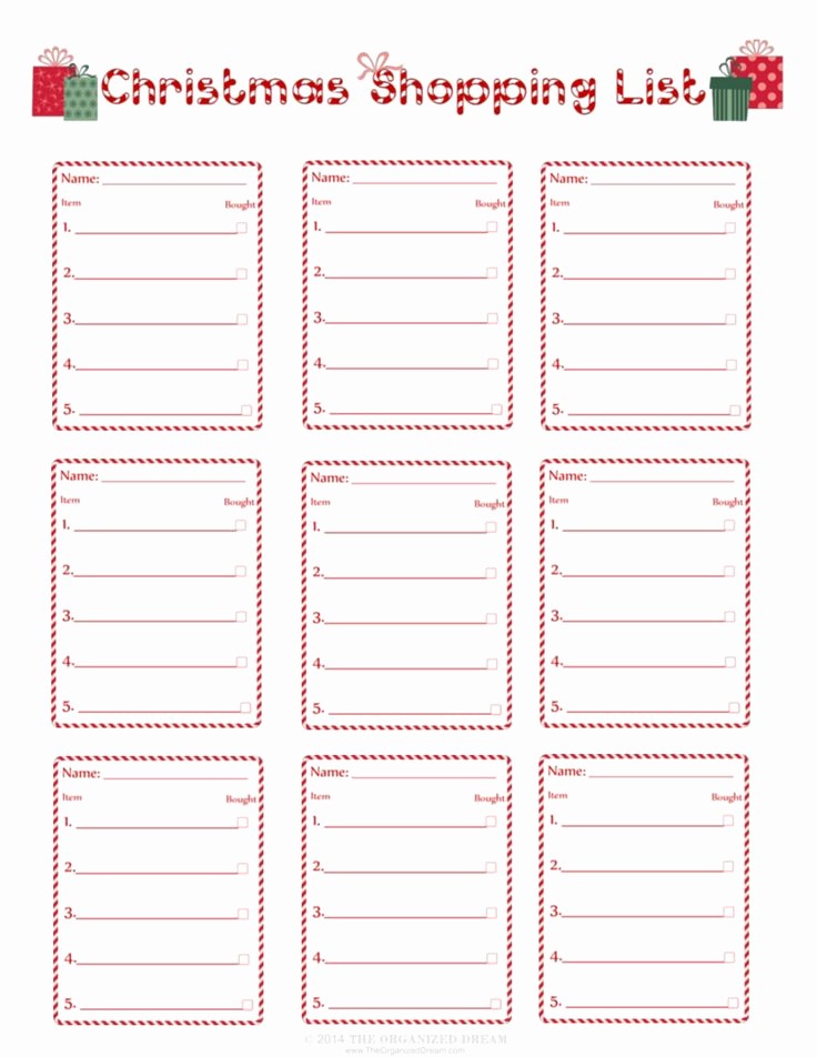 Christmas Shopping List Template Printable Elegant 1000 Images About Printables On Pinterest