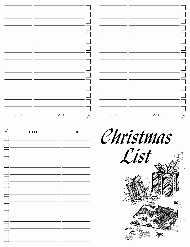 Christmas Shopping List Template Printable Inspirational Printable Christmas Shopping List