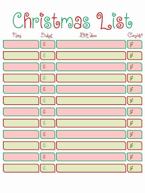 Christmas Shopping List Template Printable Inspirational Wish List Printable Templates