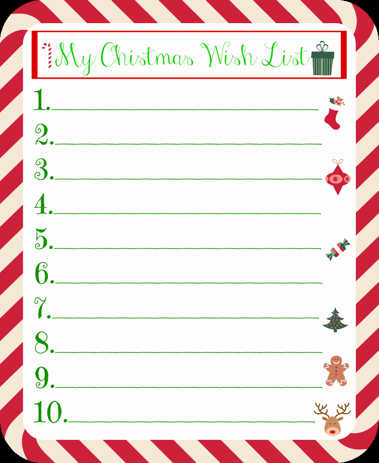Christmas Shopping List Template Printable Lovely 7 Best Of Printable Christmas List Christmas