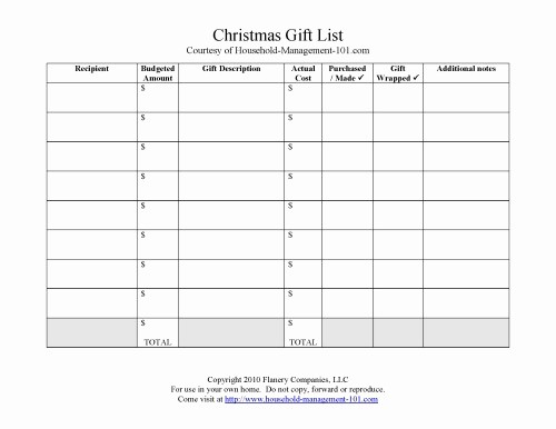 Christmas Shopping List Template Printable Lovely Christmas Gift List Printable Use It to Help Create Your
