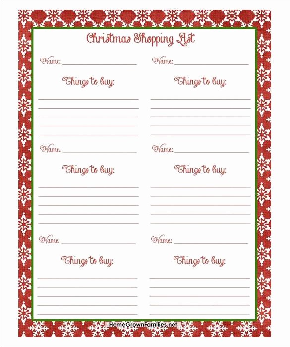 Christmas Shopping List Template Printable Luxury 24 Christmas Wish List Template to Fill Out by Everyone