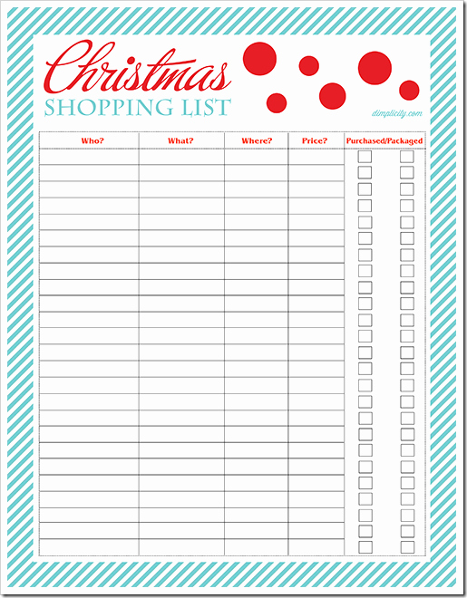 Christmas Shopping List Template Printable Luxury Christmas Shopping List On Pinterest