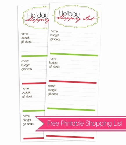 Christmas Shopping List Template Printable New 6 Best Of Free Cute Shopping List Printables Free