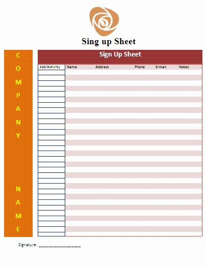 Christmas Sign Up Sheet Templates Awesome Cute Sign Up Sheet Templates Google Search