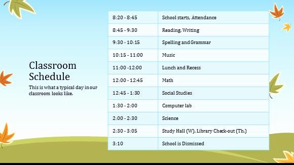 Class Schedule Maker Free Online Awesome Free Elementary School Teacher Template for Powerpoint