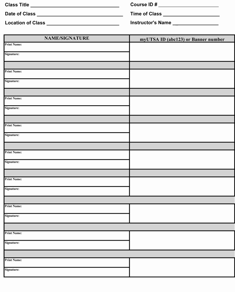 Class Sign In Sheet Template Awesome Sign In Sheet Template