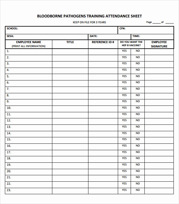 Class Sign In Sheet Template New 16 Sample Training Sign In Sheets