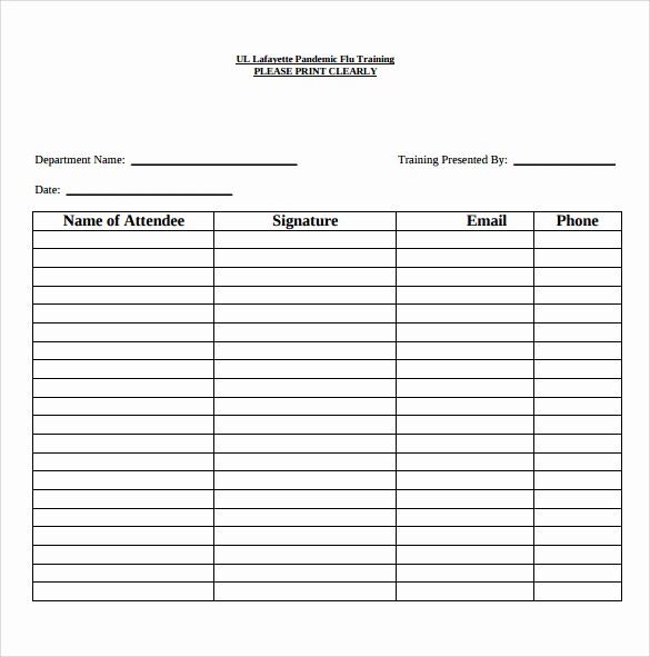 Class Sign In Sheet Template New 16 Sample Training Sign In Sheets