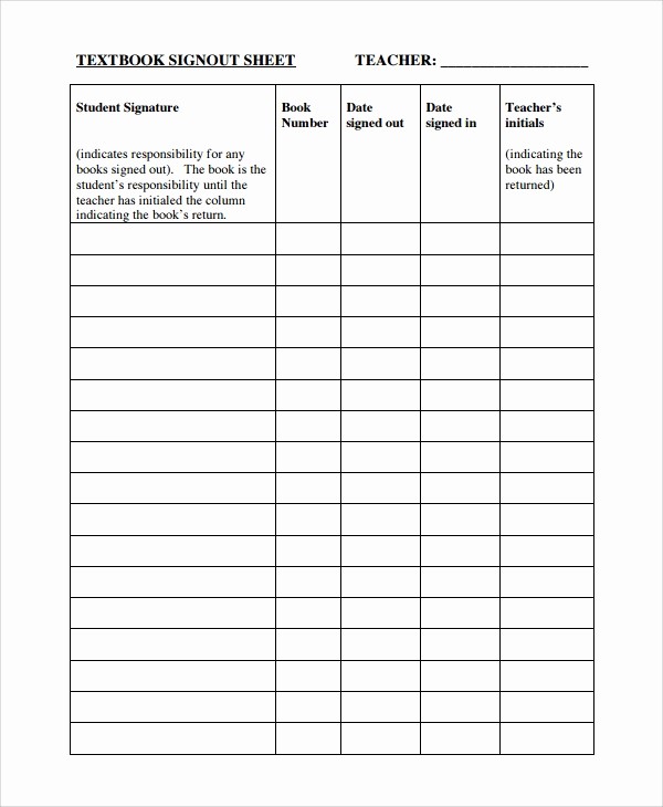 Class Sign In Sheet Template Unique 9 Classroom Sign Out Sheets