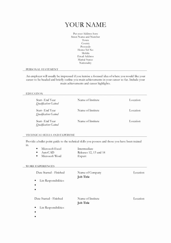 Classic Resume Template Word Download Awesome Classic Resume Template Word