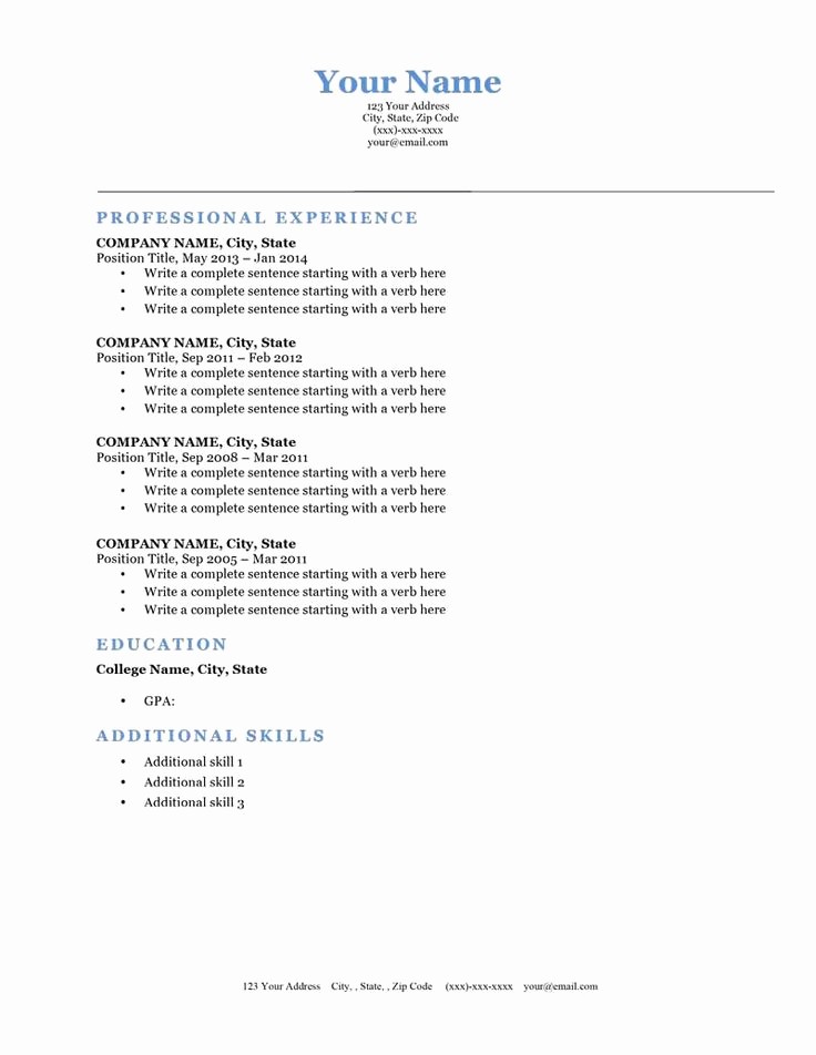 Classic Resume Template Word Download Beautiful Classic Blue Microsoft Word Free Downloadable Resume
