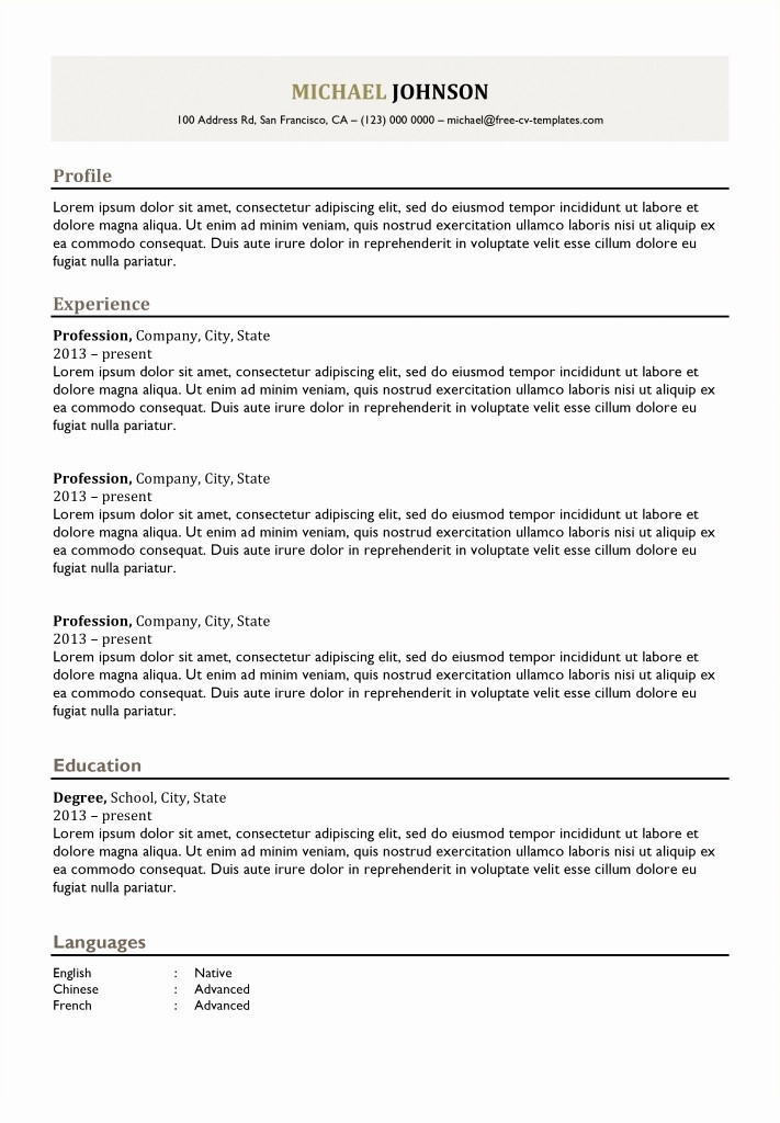 Classic Resume Template Word Download Unique Classical Free Cv Templates