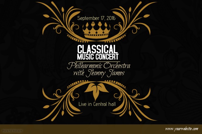 Classical Music Concert Program Template Best Of Classical Music Concert Gold Poster Template