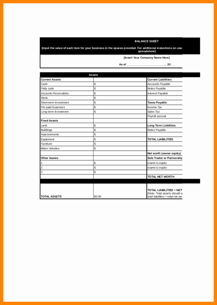 Classified Balance Sheet Template Excel Beautiful Sample Balance Sheet for Small Business Worksheets