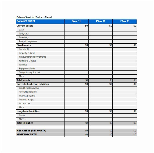 Classified Balance Sheet Template Excel Inspirational Balance Sheet Templates 18 Free Word Excel Pdf