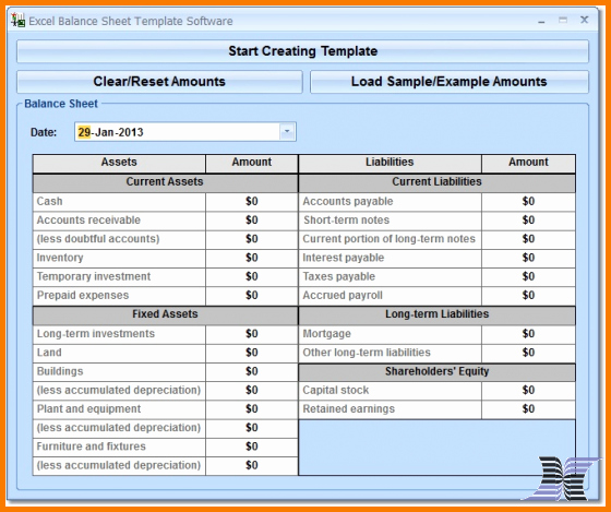 Classified Balance Sheet Template Excel Unique Classified Balance Sheet Template