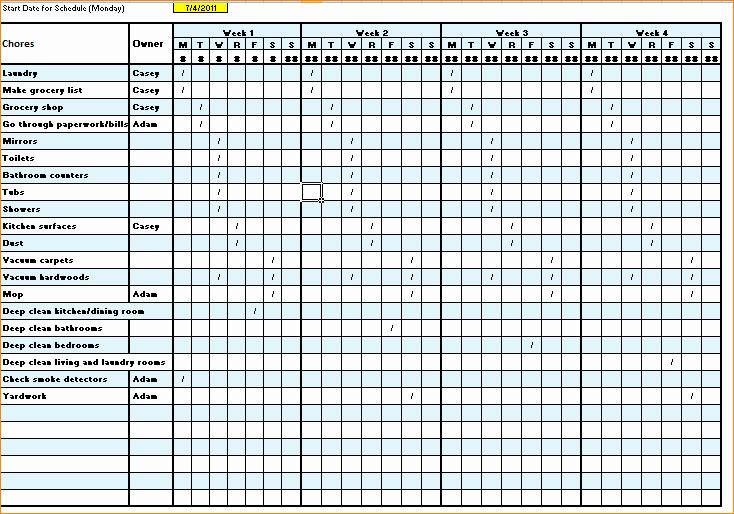 Cleaning Schedule Template for Home Awesome Cleaning Checklist Template Excel