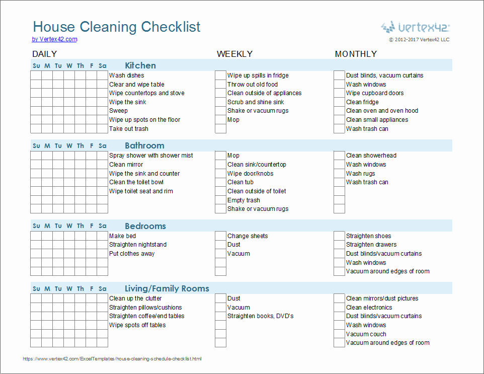 Cleaning Schedule Template for Home Awesome Cleaning Schedule Template Printable House Cleaning