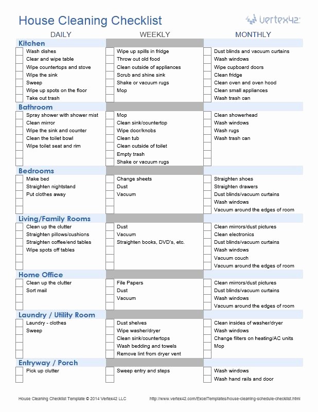 Cleaning Schedule Template for Home Awesome This is A Great House Cleaning Checklist This Site Also