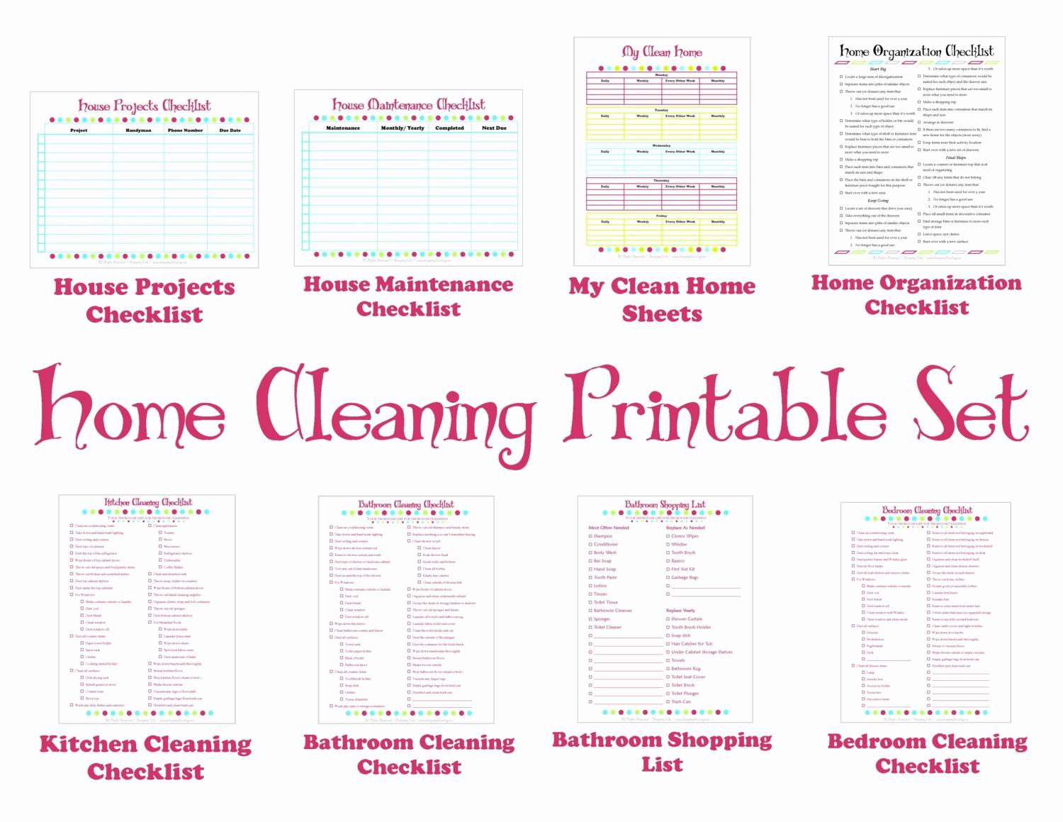 Cleaning Schedule Template for Home Best Of Cleaning Schedule Printable Set Keep Your House Clean