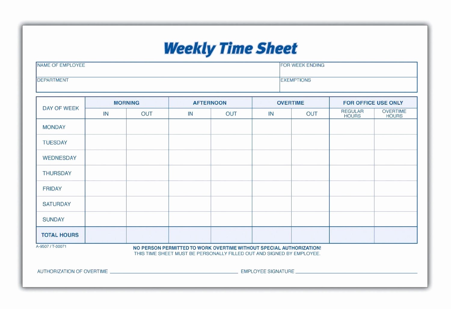 Printable Clock In And Out Sheet