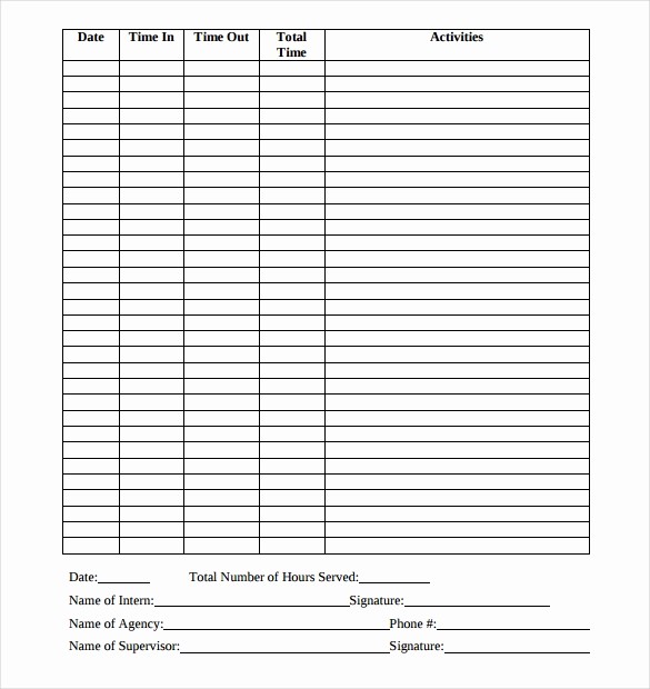 Clock In and Out Timesheet Inspirational 31 Simple Timesheet Templates Doc Pdf